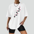 thumbnail image 2 of EQWLJWE Hauts d'Été pour Femmes Hauts pour Femmes Liquidation Mode Femme T-Shirt à Manches Courtes Col Rond Imprimé Blouse Ample, 2 of 5
