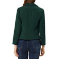 thumbnail image 3 of INSPIRE CHIC Women's Blazer Open Front Wear-to-Work Summer Crop Suit Jacket M Green-Solid, 3 of 7