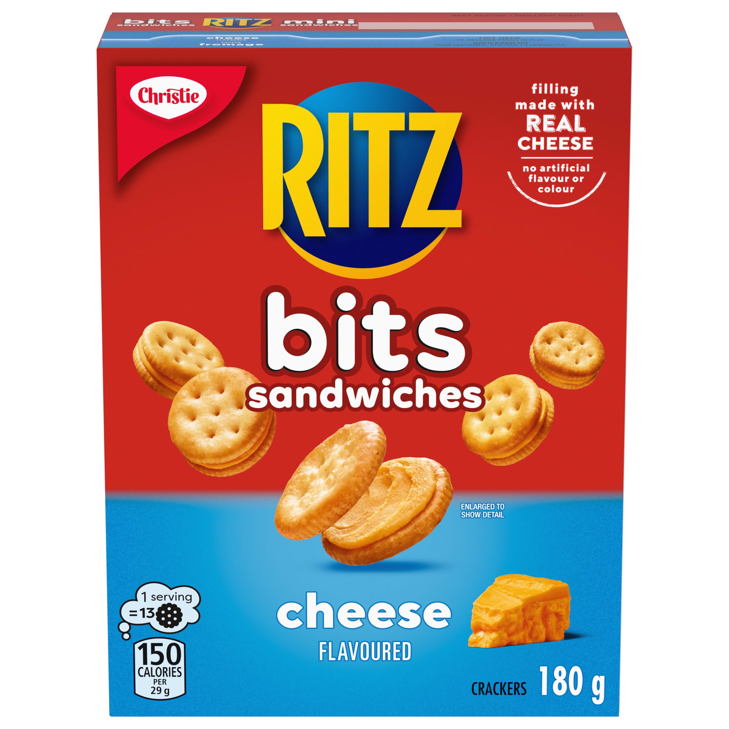 RITZ Bits Sandwiches Cheese Flavoured, Snack Crackers, School Snacks, Family Snacks, Real Cheese