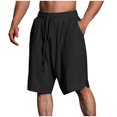 thumbnail image 1 of Diufon Men's Athletic Shorts Cotton Linen Drawstring Waisted Outdoor Sport Shorts Spring Summer Shorts with Pockets, 1 of 6