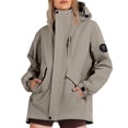 thumbnail image 1 of ManxiVoo Veste Élégante pour Femme Résistante à l'Eau Respirante Coupe-Vent de Printemps pour Usage Quotidien Mode de Rue Taille TTG Kaki, 1 of 6