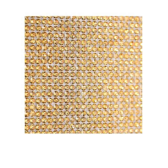 tredstone Crystal Rhinestone Ribbon Clothing Accessories Sticker Convenient Using Present Decoration Sheet with Shine Appearance Exquisite gold yellow 8 hot melt glue