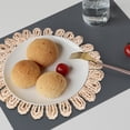 thumbnail image 4 of Napperon Rond Tissé pour Table à Manger, Napperon en Rotin Tressé Naturel avec Assiettes en Osier Ajourées pour Table de Cuisine de Vacances, 4 of 9