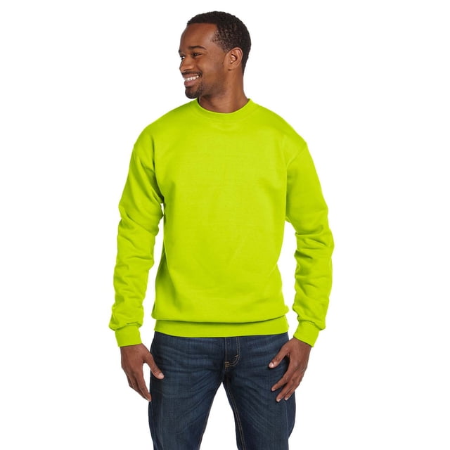Hanes P160 Comfort Blend Ecosmart Chandail Molletonné à Col Rond Taille - Moyen - Vert Sécurité