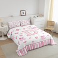 thumbnail image 3 of Erosebridal Ensembles de Literie Lettre Initiale D Simple avec Couette, Insert de Couette Monogrammé, Déco Nœud Kawaii, Réversible 2 Pcs, 3 of 8