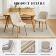 thumbnail image 4 of GloryStar 4-Piece Dining Chair Set, Linen Upholstered with High Curved Backrest, Removable Cushions, and Durable Rubberwood Legs for Kitchen or Dining Room, 4 of 9