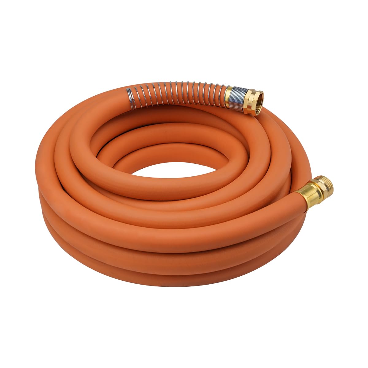 Wiseflow Garden Hose 50FT x 3/4"" Heavy Duty Rubber Hose Water Hose with Five Layered Braiding Male Female Fittings 1000PSI Burst 300PSI Working for Yard Car Wash Pets (Orange)
