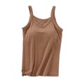 thumbnail image 2 of LSLJS Women's Solid Color Chest Cushion Exposed Navel Camisole with Blouse, Womens Camisole Tank Tops, 2 of 6