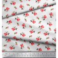 thumbnail image 2 of Soimoi Modal Satin Fabric Leaves & Rose Floral Print Fabric by Yard 42 Inch Wide, 2 of 3