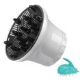 thumbnail image 1 of Diffuseur de Bouclage Séchoir Diffuseur pour Cheveux Naturels Ondulés Buse Réglable 1,38-2,6 Po avec Brosse à Shampoing, Blanc, 1 of 8