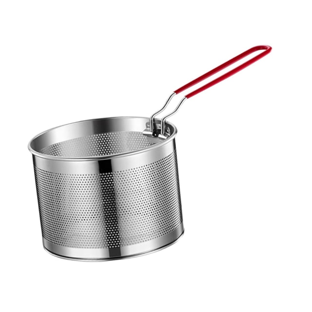 Langgg Stainless Steel Fry Basket Deep Frying for Chicken Wing French Fries Serving 18cm 16cm