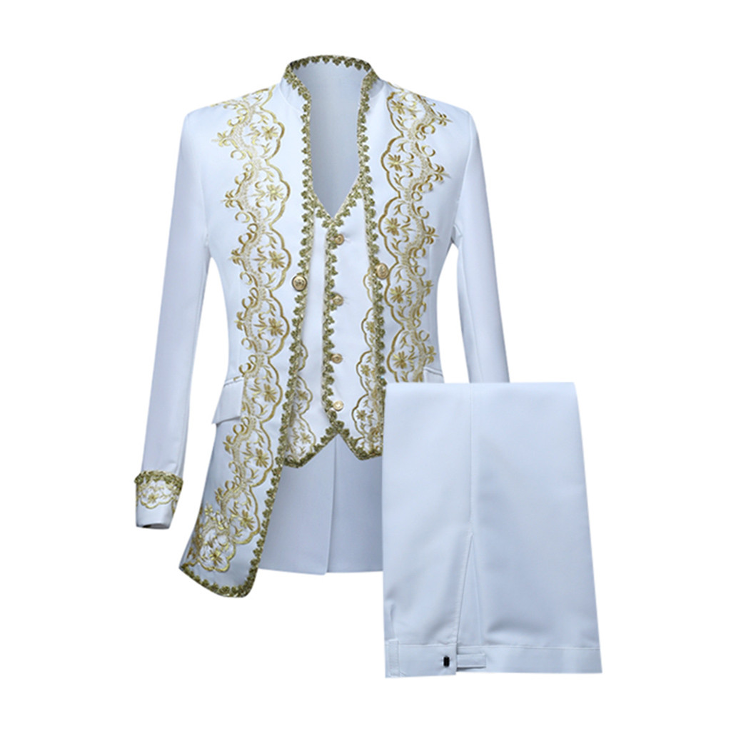 XZNGL Mens Suit Pants Mens European Style Court Costumes Military Uniforms Performances Suit