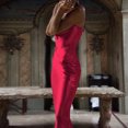 thumbnail image 4 of XZNGL Robe d'Été Ample pour Femmes Robe d'Été pour Femmes à Bretelles en Soie et Satin Queue de Poisson Ample et Confortable Robe Ample pour Femmes Été, 4 of 11