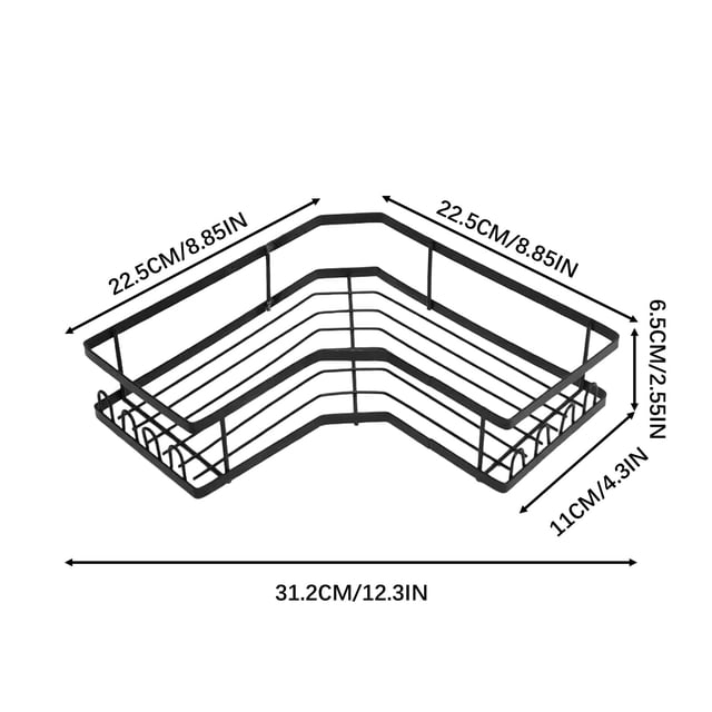 Étagère de Rangement de Salle de Bain Sans Perçage Étagère d'Angle de Salle de Bain Murale Multifonctionnelle Étagère d'Angle Murale Étagères Flottantes Salle de Bain
