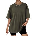 thumbnail image 2 of Timegard Womens Tops Athletic Crewneck Short Sleeve Loose Workout Top Comfy Solid Color Casual Basic Tee, 2 of 3