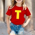 thumbnail image 2 of TZEWGL Cute Shirt For Kid Letter Printed Short Sleeve Print Crewneck Top For Newborns size 6-7T, 2 of 4
