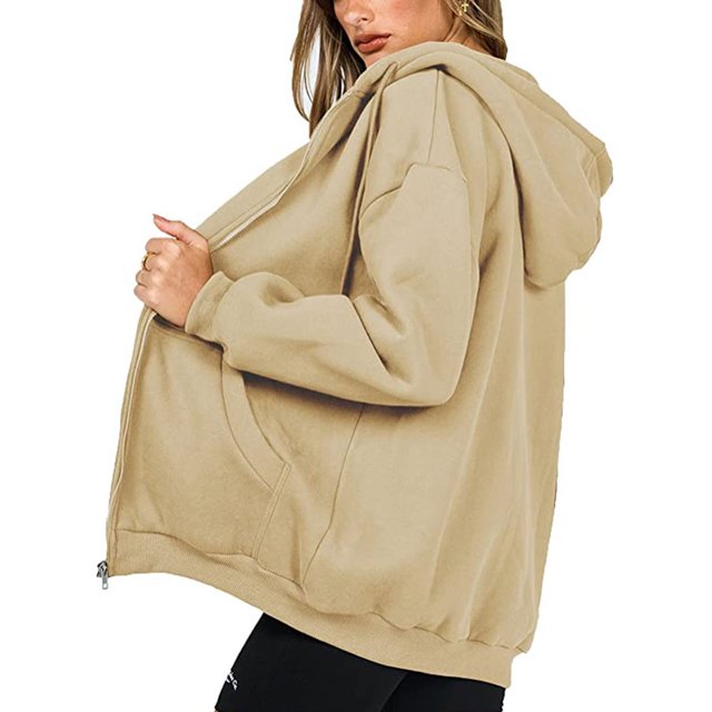 CAROOTU Sweat-Shirt à Capuche Ouvert avec Poche Épaisse Capuche Cordon