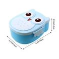 thumbnail image 3 of Oleegame 2PC Produce Storage Plastic Cartoon Cute Owl Box Children Sealed Microwave PP Lunch Box Blue, 3 of 8