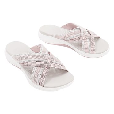 XZNGL Ladies Slippers Latest Upgrade Elastic Cross Correction Ladies Sandals Summer Slippers