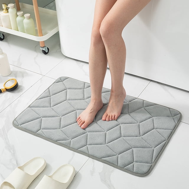 LSLJS Bath Rug, Light Luxury Bathroom Memory Foam Absorbent Floor Mat Bathroom Toilet Doorway Quick Dry Foot Mat Entry Door Mat Non-slip Mat Home Decor