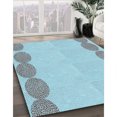 thumbnail image 3 of Ahgly Company Tapis d'Intérieur Lavable en Machine Carré Bleu Transitionnel Koi Bleu, 4 Pieds Carré, 3 of 7