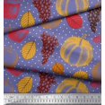 thumbnail image 2 of Soimoi Poly Georgette Fabric Mushroom,Grapes & Fresh Fabric Prints by Yard 52 Inch Wide, 2 of 3