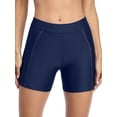 thumbnail image 3 of Charmo Women Swim Shorts with Pockets Solid Swim Board Shorts, 3 of 6