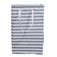 thumbnail image 1 of TureClos Laundry Basket Stripe Reusable Canvas Large Capacity Clothes Storage Bag Portable Washing Bin Baskets Container with Handle Grey Stripe, 1 of 1