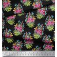 thumbnail image 2 of Soimoi polyester Crepe Fabric Leaves & Floral Print Sewing Fabric Yard 42 Inch Wide, 2 of 3