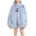 thumbnail image 1 of Faithtur Universal Warm Hooded Sweater Fashion Printing Mink Wool Home Clothes, 1 of 6