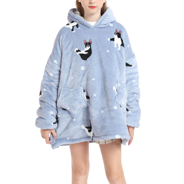 Faithtur Universal Warm Hooded Sweater Fashion Printing Mink Wool Home Clothes