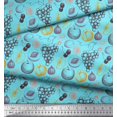 thumbnail image 3 of Soimoi Blue polyester Crepe Fabric Mix Fruits Print Sewing Fabric Yard 52 Inch Wide, 3 of 3