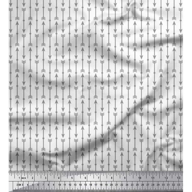 Soimoi Green Silk Fabric Arrows Arrow Fabric Prints By Yard 42 Inch Wide