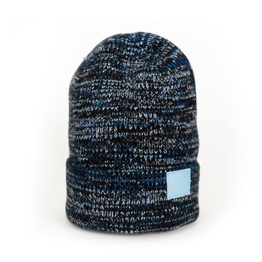 WinterProof Tuque en Tricot Chiné Noir Bleu Crépuscule