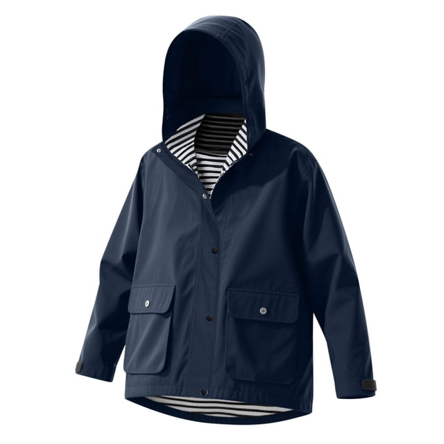 Imperméable pour Fillette, Imperméable Uni d'Extérieur à Capuche, Coupe-Vent, Manteau d'Extérieur