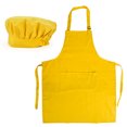 thumbnail image 1 of (Prix/1 Ensemble)Opromo Ensemble de Toque de Chef en Toile de Coton à Tablier Ajustable pour Hommes et Femmes-Jaune-TG, 1 of 6