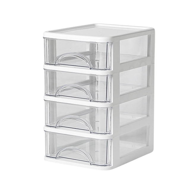 Plastic Storage Drawers Organizer Desktop Storage Box, Transparent Small Drawer Desk, Plastic Mini Storage Box, Rabbit Stationery Storage Box Small Drawers Organizer Storage