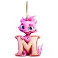 thumbnail image 2 of Fridja Personalized Dinosaur Christmas Ornament 26 Letters Hanging Pendant Ornaments 2024 Plastic Initial Monogram Xmas Tree Decorations with Hanging Rope Unique Customized Fun Gift for Kids, 2 of 3