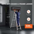 thumbnail image 2 of KFFKFF Telescoping Ladder A Frame, 13 FT Compact Aluminum Extension Ladder, Multi-Function Portable Collapsible RV Ladder, Telescopic Ladder for Homework Stairs Indoor Outdoor Roof, 330lb Load, 2 of 9