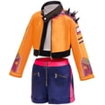 thumbnail image 3 of 3PC Girls Rock Star Stage Costume Halloween Jacket T-Shirt Shorts Set, Size 7-8Y, 3 of 7