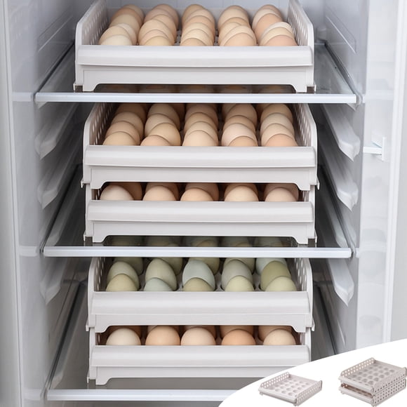 Ganfancp Boîte de Rangement pour Oeufs de Réfrigérateur Boîte de Rangement et d'Organisation pour Oeufs de Cuisine Boîte de Rangement et d'Organisation Grande Capacité Plateau à Oeufs Spécial Type Tiroir Boîte à Oeufs en Carton Liquidation