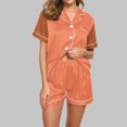 thumbnail image 2 of Yuyuzo Pajama Sets for Women 2 Piece Short Sleeve Button down Shirts Lounge Sets Color Block Soft Pj Sets, 2 of 5