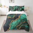 thumbnail image 2 of YST 7 Pcs Comforter Set Queen, Marble Bed In A Bag With Flat Sheet And Fitted Sheet For Kids And Adults, Golden Glitter Marbling Stone Pattern Bedding Set With Pillowcases & Shams,Green Gold, 2 of 5