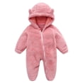 thumbnail image 1 of IROINID Discount Baby Bodysuit Long Sleeve Newborn Baby Fleece Footie Snowsuit Winter Bunting Onesies Cartoon Warm Hooded Romper Jumpsuit Outfits For Girls Boys,Pink, 1 of 8