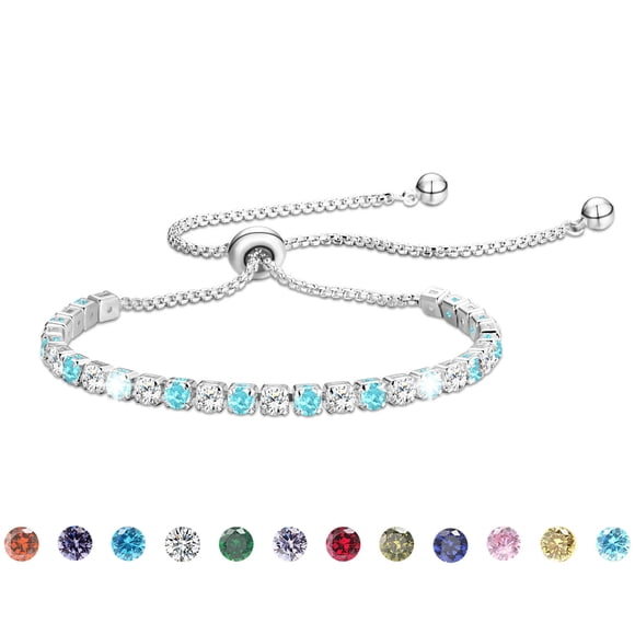 APSVO Christmas Jewelry Gifts for Women Girls Teen Tween Daughter Girlfriend Wife Mom Adults Stocking Stuffers for Kids Age S925 Sterling Silver December Birthstone Tennis Bracelets Birthday Ideas