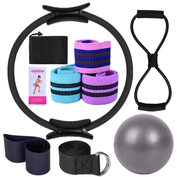 Clearance, Feledorashia Yoga Sets for Women - All-Levels Women's Yoga & Pilates Set with Non-Slip Booty Bands, 25cm Puncture-Proof Ball & Adjustable Resistance Home Fitness Kit for Core Strength