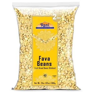 Rani Fèves Fava (Fèves Larges Décortiquées Sans Peau) 32oz (2lbs) 908g - Tout Naturel / Compatible Sans Gluten / non-OGM / Casher / Végétalien / Produit des É.-U.