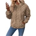 thumbnail image 1 of Timegard Chandails Molletonnés pour Femmes Hiver en Molleton Chauds Amples Confort Chandails à Capuchon Chandails à Enfiler Hauts avec Poches, 1 of 5