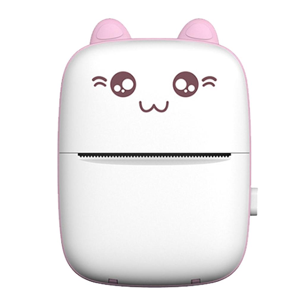 lionlar amagogo Mini BT Wireless Portable Photo Printer Pocket Mobile Thermal 57mm Paper Pink + 1 roll