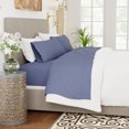thumbnail image 3 of Super-Soft & Cozy Knitted Jersey Sheet Set, Full, Midnight Navy by Color Sense, 3 of 8